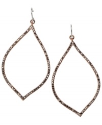 Understated sparkles. These teardrop-shaped earrings by Fossil are made of brown tone mixed metal with sparkling hematite crystals on fishwire. Approximate drop: 2-3/4 inches.