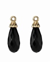 Faceted onyx teardrop stones capped in 14K gold add dark drama to your PANDORA collection. These beautiful charms easy accessorize french wire and hoop earrings.