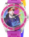 Justin Bieber Kids' JB1040  Round Multi-Colored Dial Tie Dye Silicone Strap Watch