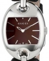 Gucci Women's YA121310 Marina Chain Medium Steel and Camel Leather Bangle Watch