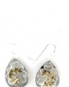 By Navajo Artist:Genevieve Manuelito Kokopelli Sterling silver and gold filled tear drop shaped earring.