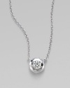 From the Silver Rain Collection. A fiery, faceted diamond is bezel set in sterling silver, adding extraordinary sparkle to a box chain.Diamond, .17 tcw Sterling silver About 18 Lobster clasp closure Imported