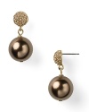 In a rich hue, Carolee's double drop pearl earrings are a jewel box staple that you'll wear now and for seasons to come.