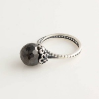 Pandora Match Sterling Silver Garden Odyssey with Black Spinel and Grey Ring Size 8