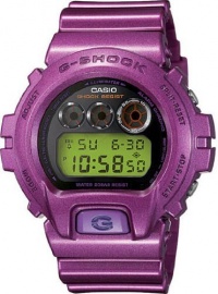 Casio Men's DW6900NB-4 Purple Resin Quartz Watch with Black Dial