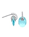 Check please. This pair of sterling silver and cubic zirconia stone earrings from Crislu adds a hit of contemporary sparkle with a faceted aquamarine drop.