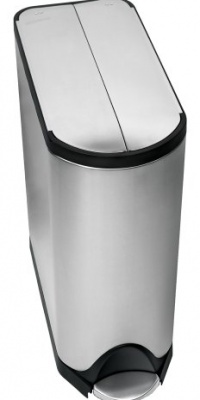 simplehuman Butterfly Step Recycler, Fingerprint-Proof Brushed Stainless Steel, 20+20 Liters/ 5.3+5.3 Gallons