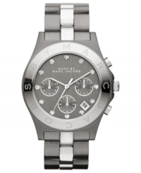 Bring some silver shimmer to your everyday look with this two-tone chronograph watch from Marc by Marc Jacobs.