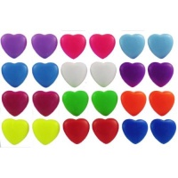 12 Pairs 1/2 Neon Heart Studs, Plastic Stud (No Metal) In Assorted