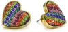 Betsey Johnson 60's Mod  Rainbow Heart Stud Earrings