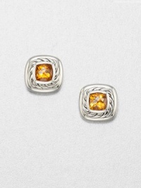 From the Cable Classic Collection. A stunning center stone of faceted citrine surrounded with sterling silver in an iconic cable design. CitrineSterling silverSize, about .19Post backImported 