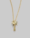 From the Tiny Treasure Collection. A miniature palm tree dangles from a delicate chain.18K yellow gold Palm tree pendant Length, about 18 with 16 jump ring Lobster clasp closure Made in Italy 