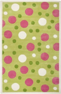 Rizzy Home RK1310 RizKidz 3-Feet by 3-Feet Round Area Rug, Green