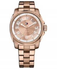 For instant attention, add this rosy timepiece from Tommy Hilfiger to your office attire.