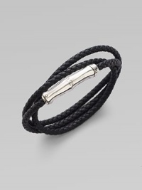 From the Bamboo Collection. A braided strand of rich leather wraps the wrist three times, then closes with a sterling silver bamboo clasp.Leather Sterling silver Length, about 20¾ Magnetic clasp Made in Bali