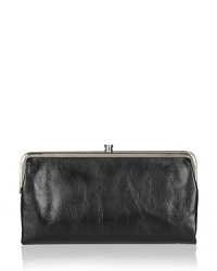 Sleek and shiny, this Hobo leather wallet is a chic home for your cash.