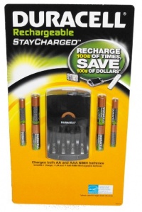 Duracell StayCharged Rechargeable NiMH Battery Value Pack with 4 AA, 4 AAA and Charger