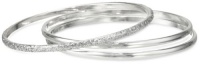 Kenneth Cole New York Holiday Boxed Silver Glitter Set of 3 Bangle Bracelet