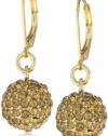 Anne Klein ASTRA Gold-Tone Topaz Colored Fireball Lever Drop Earrings