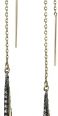 Mizuki 14k White Diamond Icicle Earrings On Chain