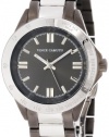 Vince Camuto Women's VC/5053GYTT Round Black Ion-Plated and Silver-Tone Bracelet Watch