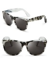 Super's classic wayfarer sunglasses in black-and-white leopard print exude wild style wherever you go.