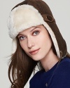 With a shearling lining and plush earflaps, this UGG® Australia trapper hat is the epitome of winter warmth.