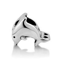 Chuvora Sterling Silver Dolphin Bead Charm Fits Pandora Bracelet