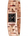 BCBGMAXAZRIA Women's BG8303 Eclectic Rectangle Tank Rose Gold Pyramid Bracelet Watch