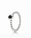 A sterling silver beaded band perfectly complements a bezel-set onyx cabochon. Wear this striking ring on its own, or stacked with other PANDORA pieces.