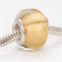 Murano Style Glass Gold Foil Lampwork Bead Fits Pandora 14mm (1)