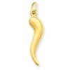 New 14K Y Gold Large 3-D Italian Horn Charm