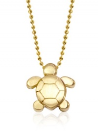 Alex Woo Little Seasons 14kt Yellow Gold Sea Turtle Pendant Necklace