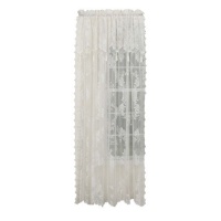 Renaissance Carley Lace 56-Inch by 84-Inch Panel With 17-Inch Attached Valance, Ecru