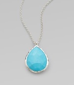 From the Rock Candy Collection. A faceted teardrop of vivid turquoise, set in polished sterling silver on a silver chain.Turquoise Sterling silver Adjustable chain length, about 16-18 Pendant, about 1 Lobster clasp Imported