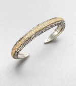 Sparkling white sapphires set in radiant 23k goldplating on a sterling silver feather base. White sapphires23k goldplated sterling silverSterling silverDiameter, about 2.75Slip-on styleImported