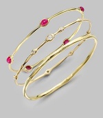 From the Rock Candy® Collection. A delicately crafted piece with five ruby cabochon stations to create a wonderfully unique style. 18k goldRuby cabochonsSlip-on styleDiameter, about 2¾Imported 