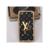 Limited Edition Black with Mc Lv Print on Front with Gold Frame Leather Case for Iphone 4/4s