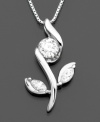 Nothing symbolizes classic beauty like a tender rose. Sirena's lovely diamond necklace is highlighted with round-cut diamonds (1/4 ct. t.w.) set in a 14k white gold pendant. Approximate length: 18 inches. Approximate drop: 3/4 inch.