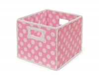 Badger Basket Folding Nursery Basket/Storage Cube, Pink Dot