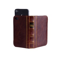 Holy Bible High Quality Brown iPhone 4 and 4s Wallet 5 in 1 Protective Carrying Case with Stylus -Retail Packaging