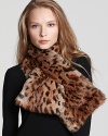 Make a fierce fur statement in Adrienne Landau's leopard-print neckwarmer, lined in a soft wool-cashmere blend.