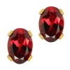 2.20 Ct Oval Genuine Red Garnet Stud Earrings 7X5MM