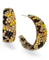 Style&co. hits the spot with its new leopard-style hoop earrings. Crafted from gold tone mixed metal, the acrylic beads on the outside are inspired by the jungle cat. Approximate drop: 1-5/8 inches.