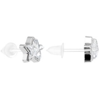 Acrylic Clear Gem Star Plastic Stud Earrings