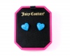 Juicy Couture Dreaming in Color Puffed Heart Stud Earrings Blue