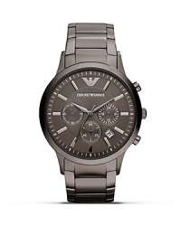 Strike a classic chord with this stainless steel piece from Emporio Armani. It's chronograph movement and bold dial elevate this watch above the everyday.