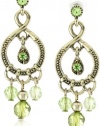 1928 Jewelry Peridot Grecian Loop Dangle Earrings