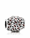 Gleaming silver, glossy enamel, and three dimensional texture define this elegant egg-shaped charm from PANDORA.