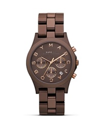 Opt for a piece of designer arm candy. In this season's must-have shade, MARC BY MARC JACOBS' chocolate brown chronograph is a sweet way to update your look.